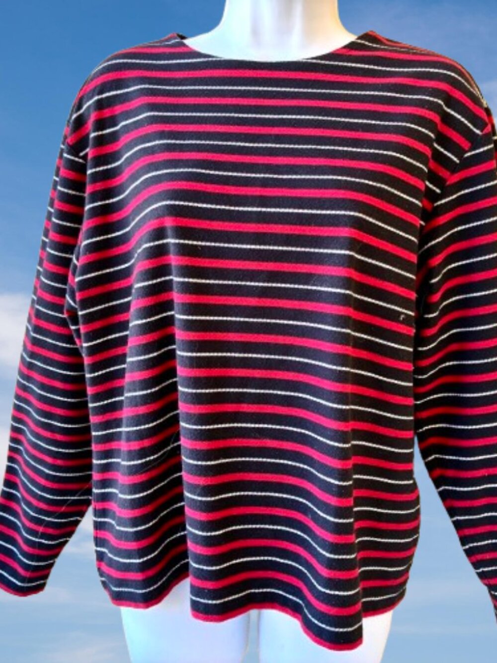 RUSS by Liz Claiborne Vintage Top Long Sleeve Striped Womens XL